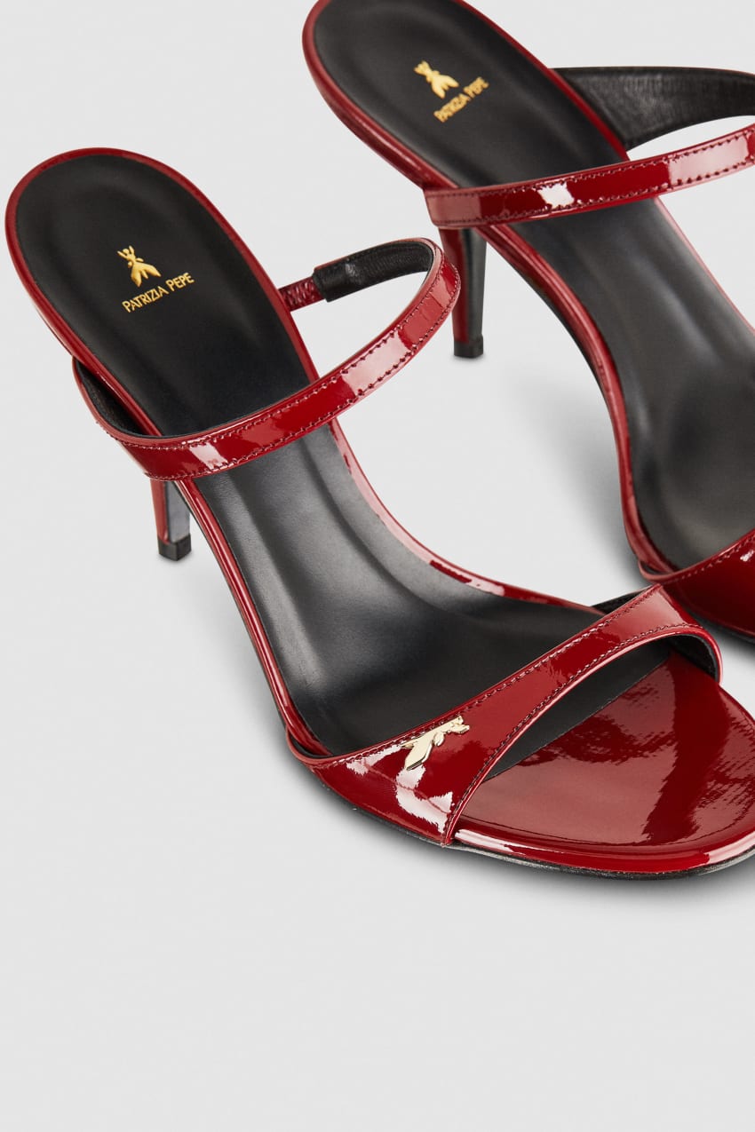 Red Patrizia Pepe Patent Leather Heeled Sandals | XWT320175