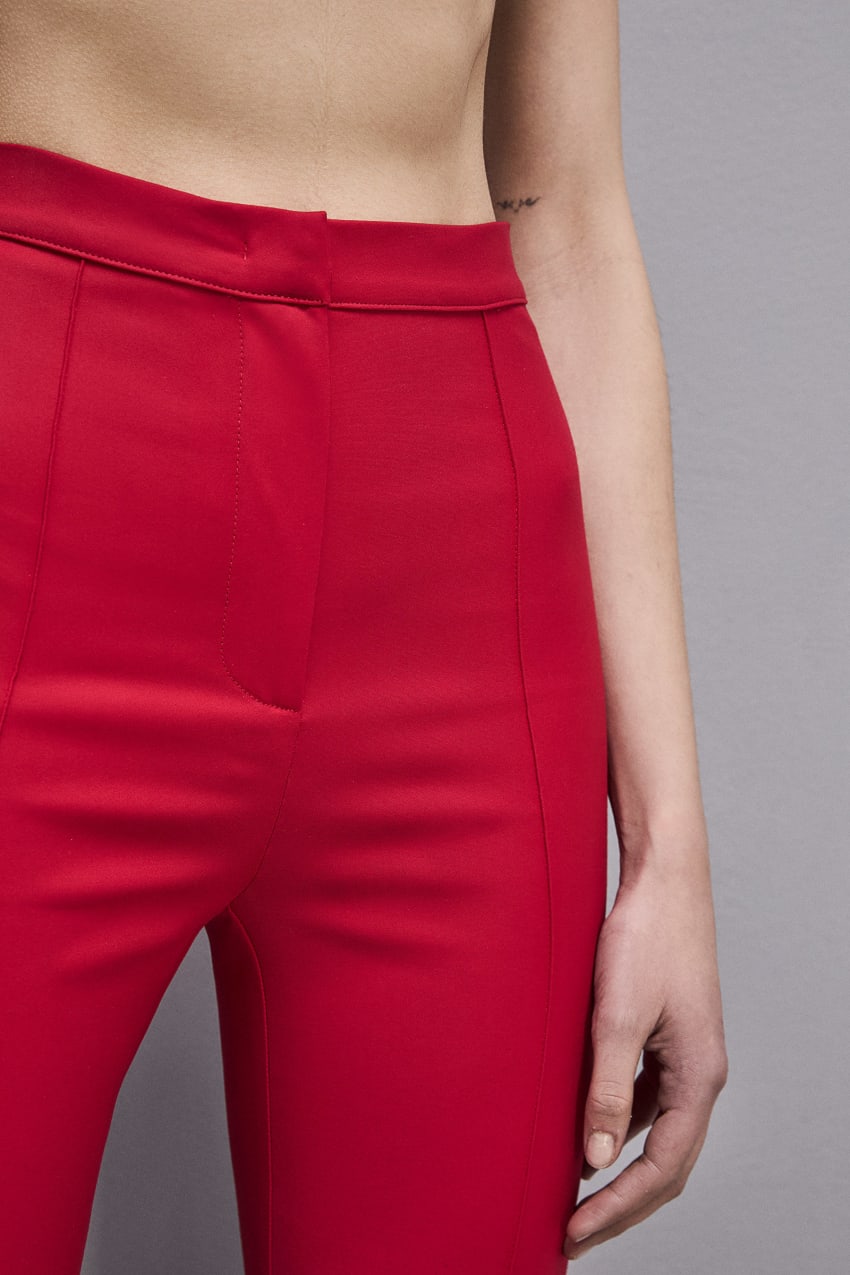 Red Patrizia Pepe Slim Flare Pants | FEP549362