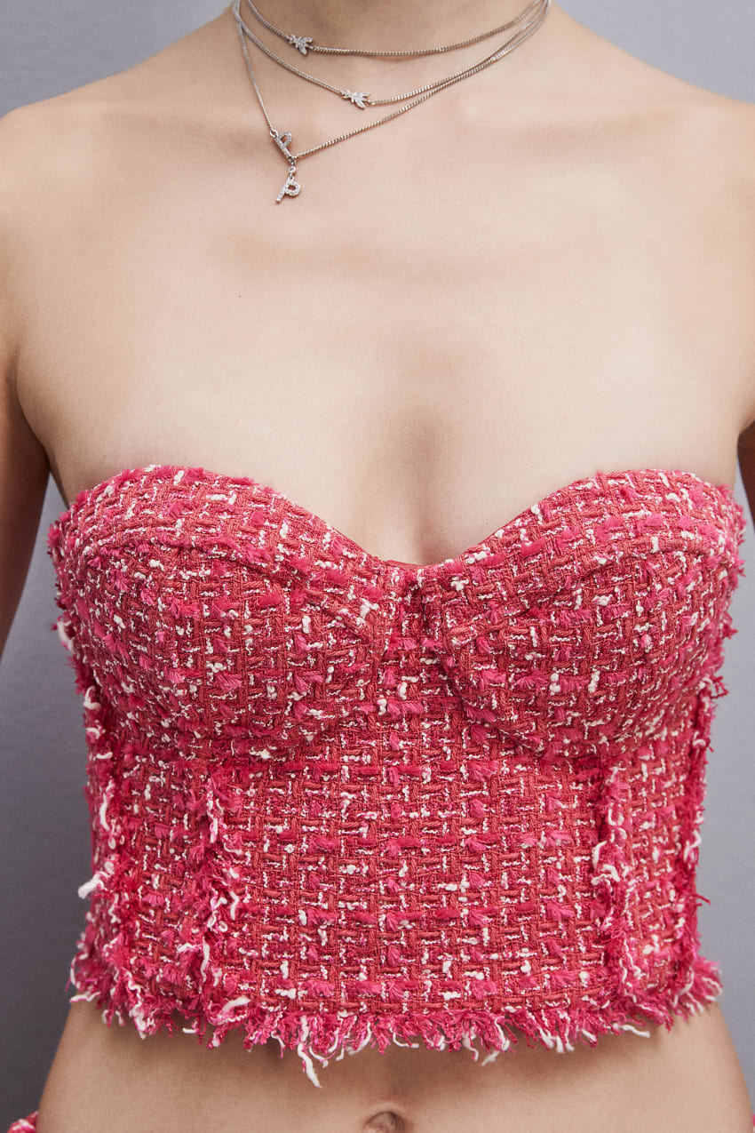 Red Patrizia Pepe Tweed Bustier | QGJ570491