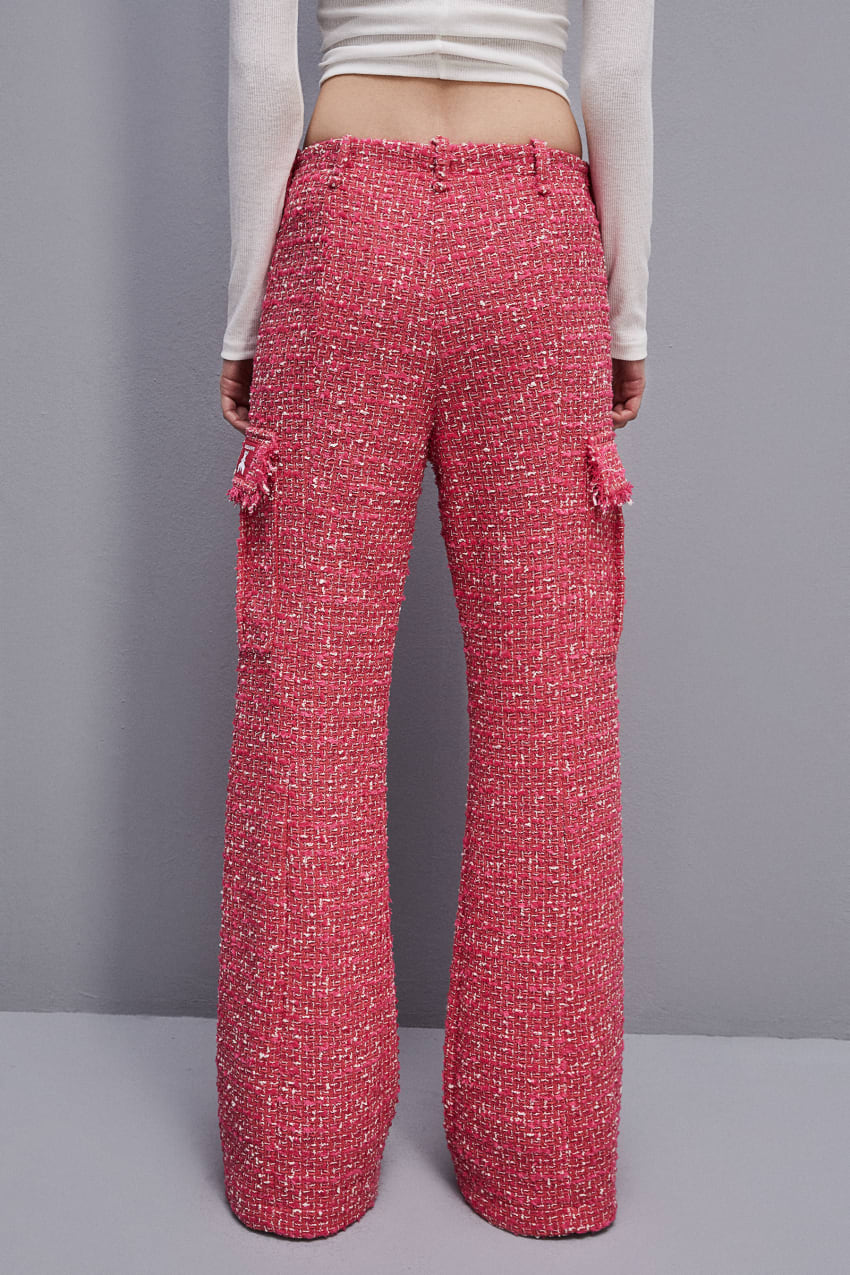 Red Patrizia Pepe Tweed Cargo Pants | UMJ051789