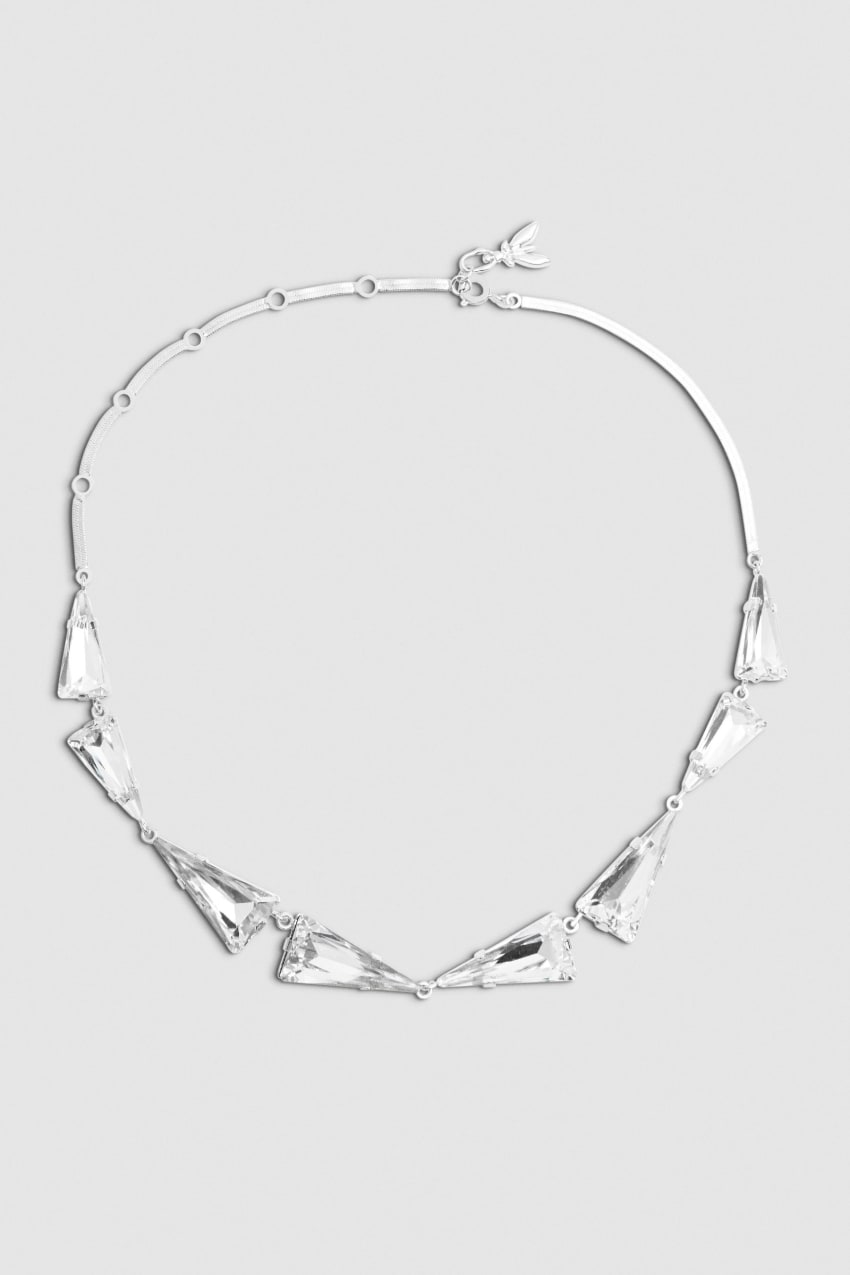 Silver Patrizia Pepe Brass And Glass Necklace | SIM873526