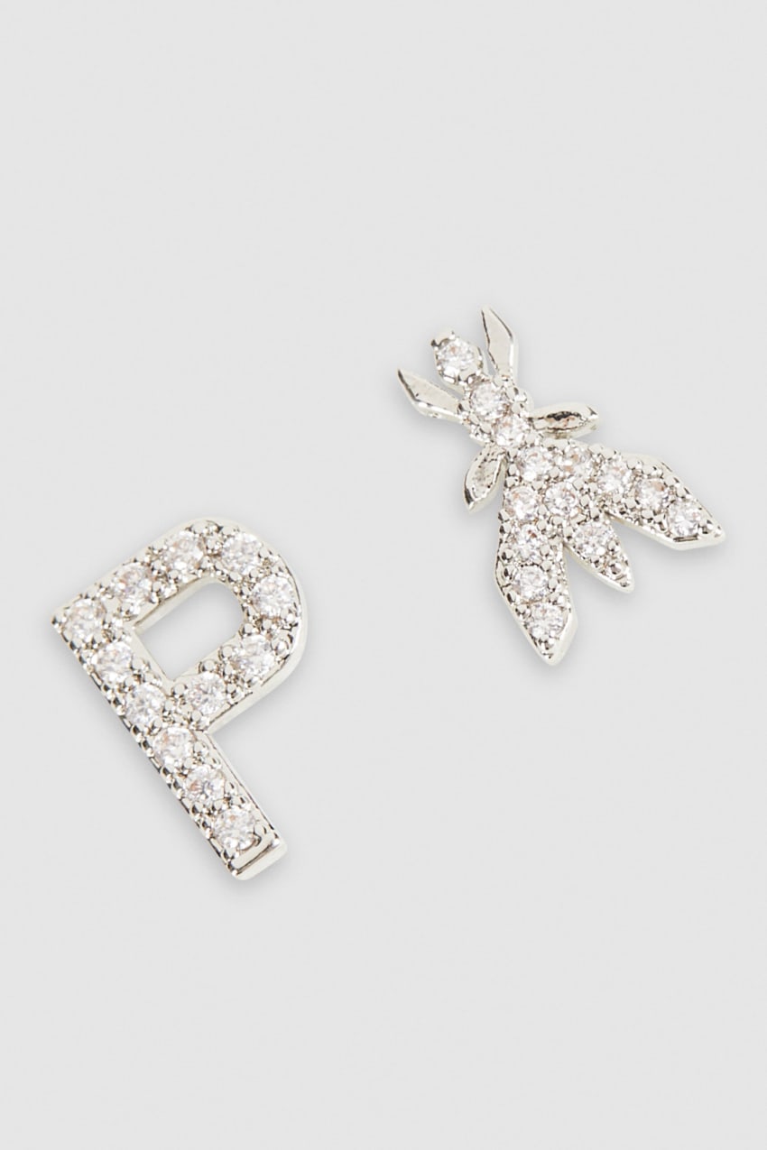 Silver Patrizia Pepe Earrings With Rhinestones | JRX643825