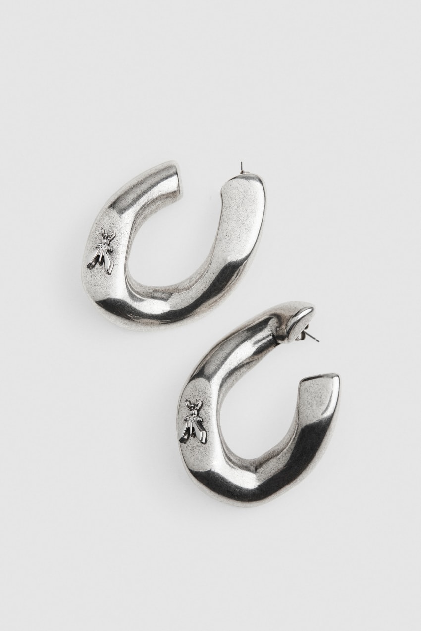 Silver Patrizia Pepe Metal Earrings | JCH305417