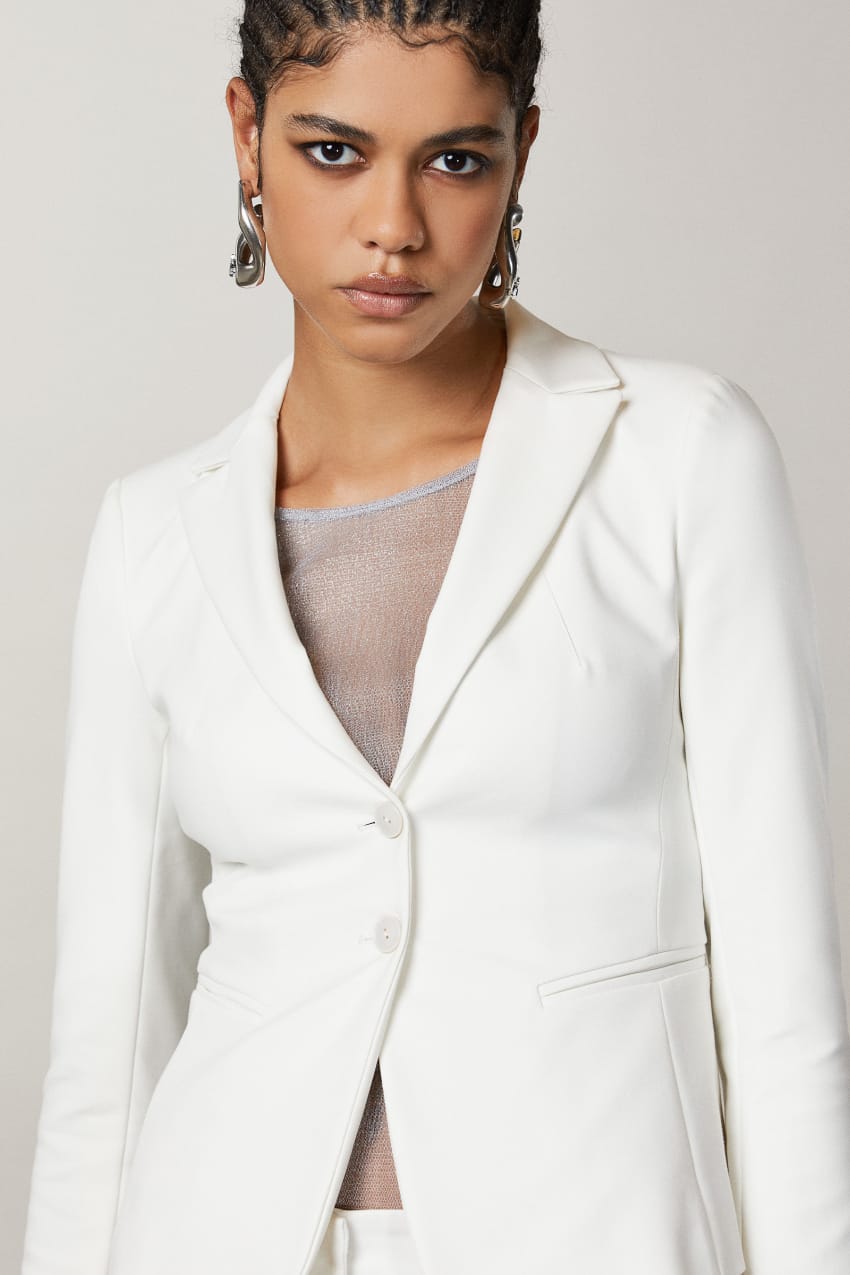 White Patrizia Pepe 2-button Slim Jacket | AXQ705426