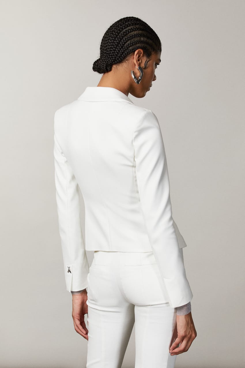 White Patrizia Pepe 2-button Slim Jacket | AXQ705426