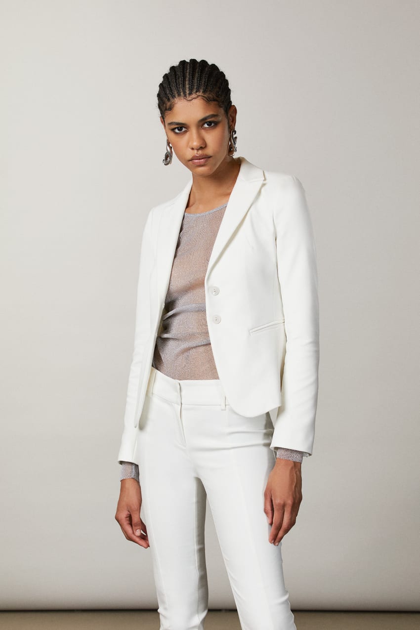 White Patrizia Pepe 2-button Slim Jacket | AXQ705426