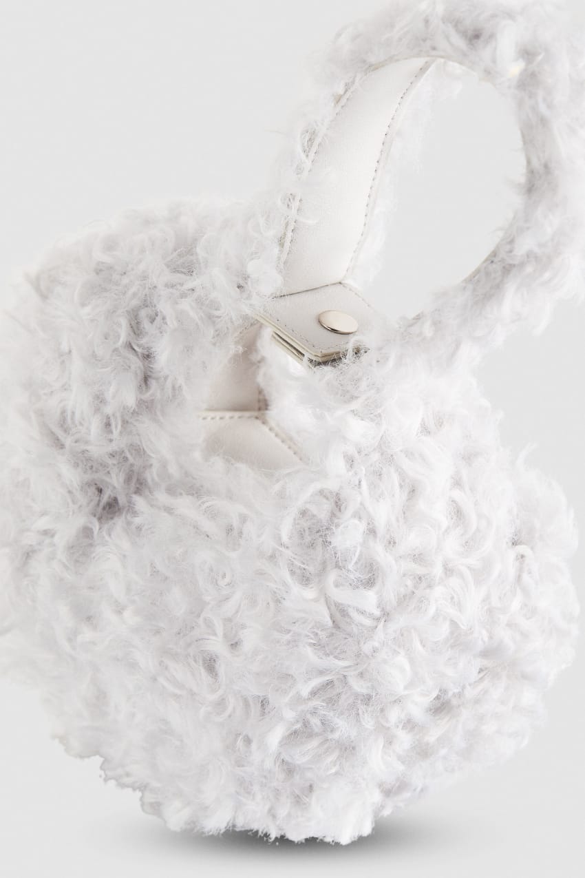 White Patrizia Pepe Bangle Bag Fluffy | OGY739651