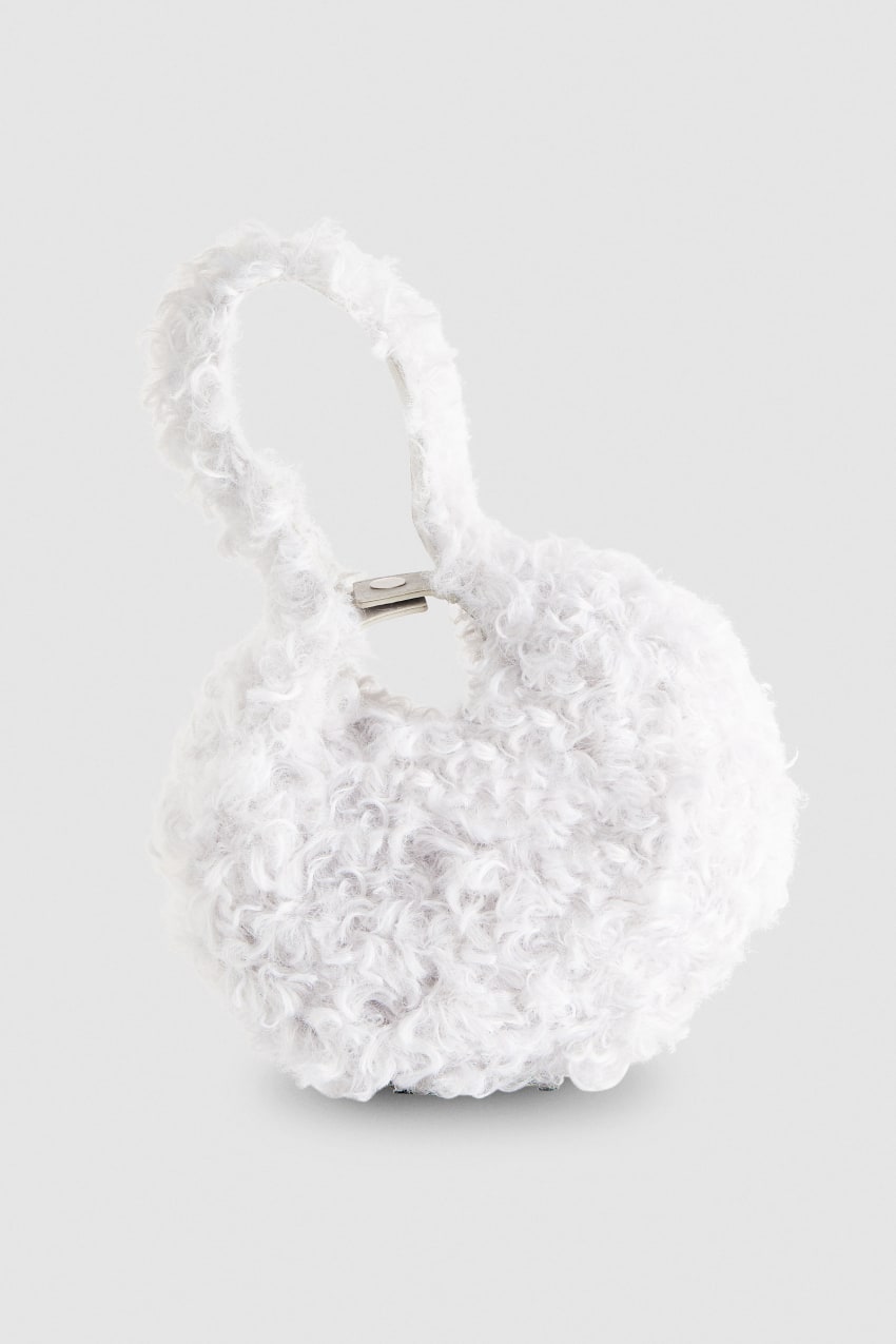 White Patrizia Pepe Bangle Bag Fluffy | OGY739651