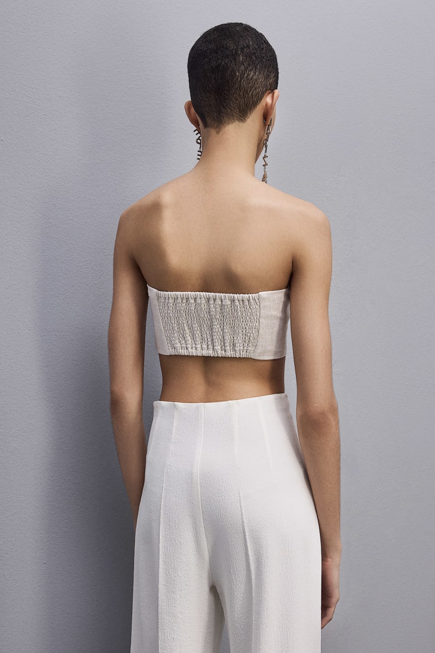 White Patrizia Pepe Canvas And Lurex Bustier | TWR058219