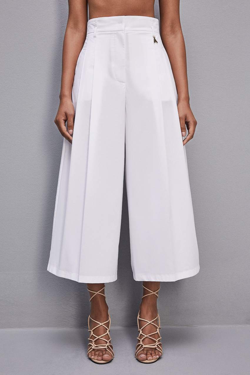 White Patrizia Pepe Cropped Over Fit Pants | GWH253614