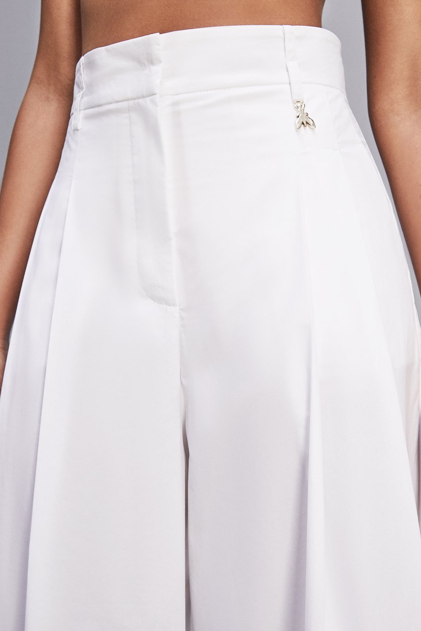 White Patrizia Pepe Cropped Over Fit Pants | GWH253614