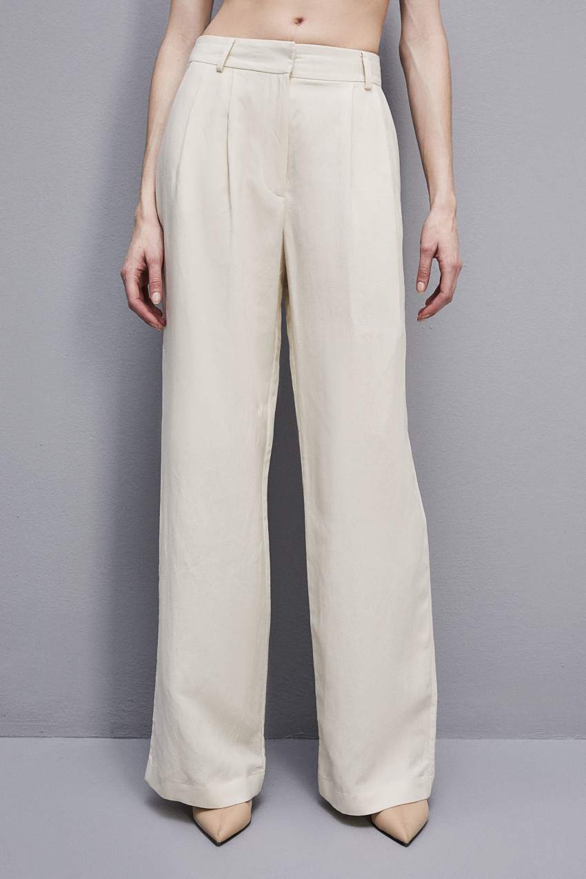 White Patrizia Pepe Essential Certified Viscose Pants | BVH612507