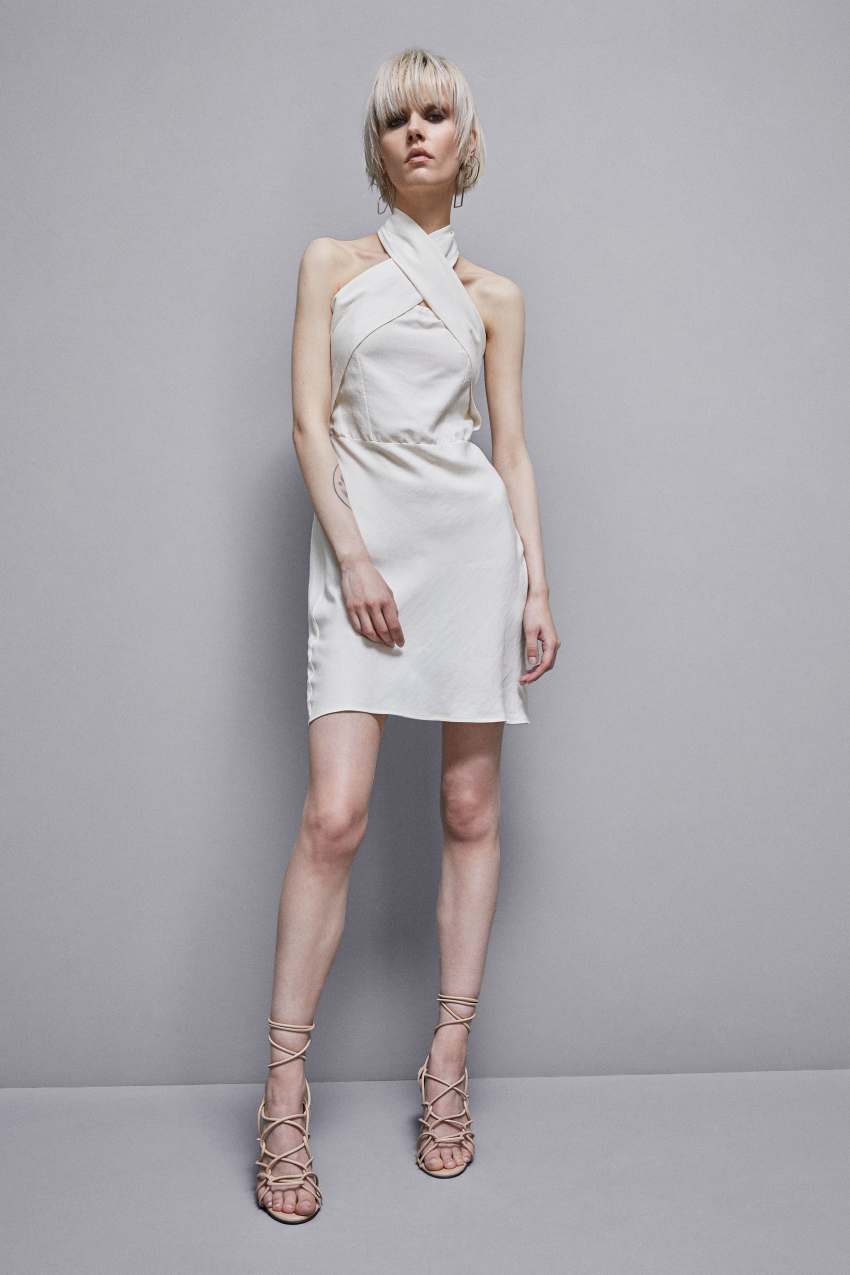 White Patrizia Pepe Essential Slim Dress In Certified Viscose | KUE381960