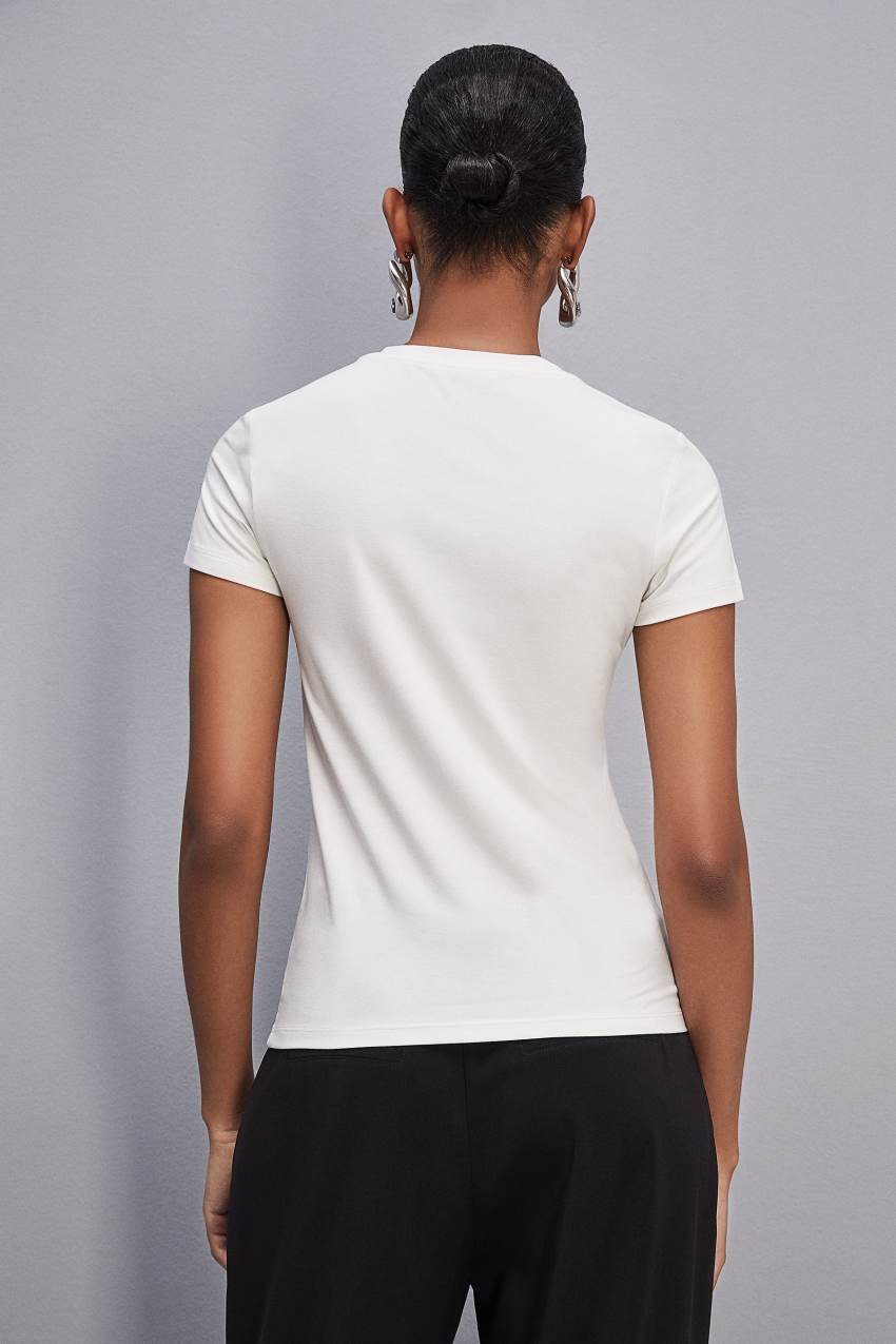 White Patrizia Pepe Essential T-shirt | ILM630154