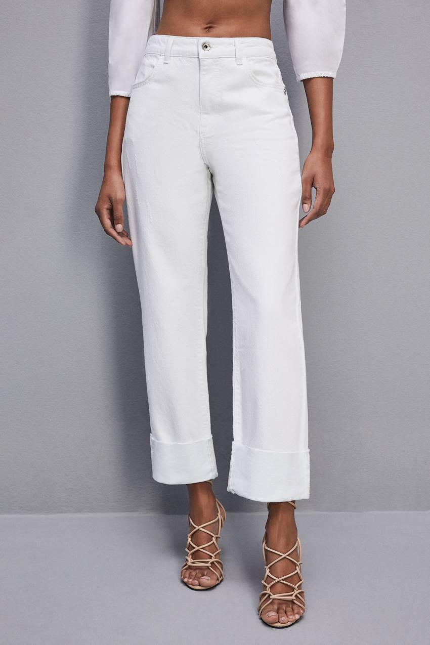 White Patrizia Pepe Essential White Bull Denim Pants | FBQ258416