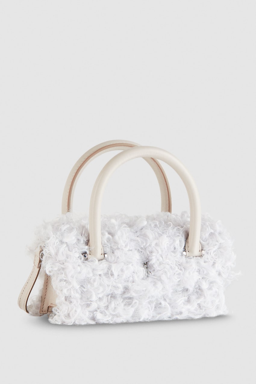 White Patrizia Pepe Fly Bamby Fluffy Bag | AKH624301