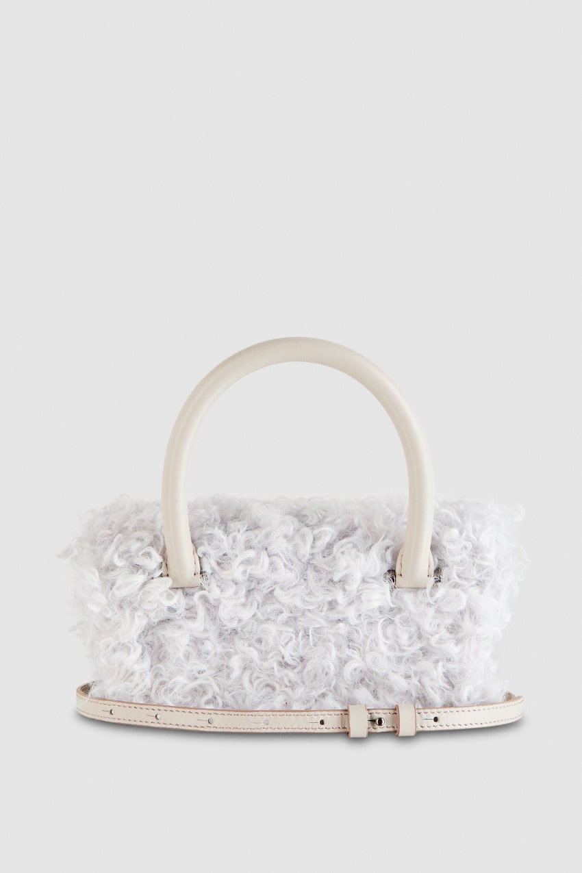 White Patrizia Pepe Fly Bamby Fluffy Bag | AKH624301