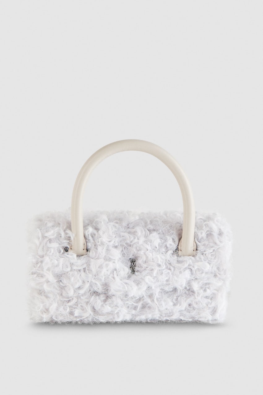 White Patrizia Pepe Fly Bamby Fluffy Bag | AKH624301