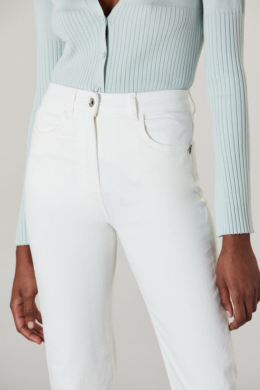 White Patrizia Pepe Fly Embroidery Jeggings | KBG360529