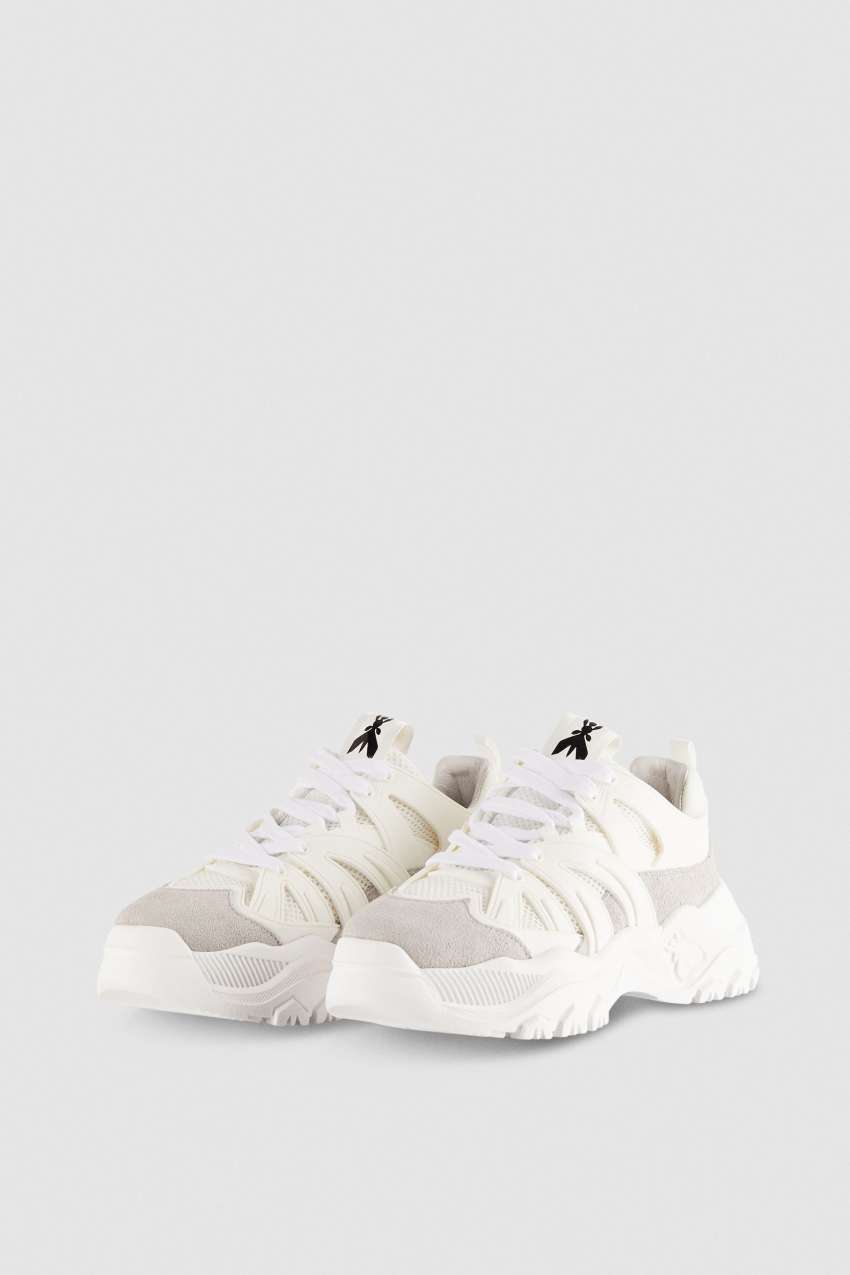 White Patrizia Pepe Leather Running Sneakers | DYR042189