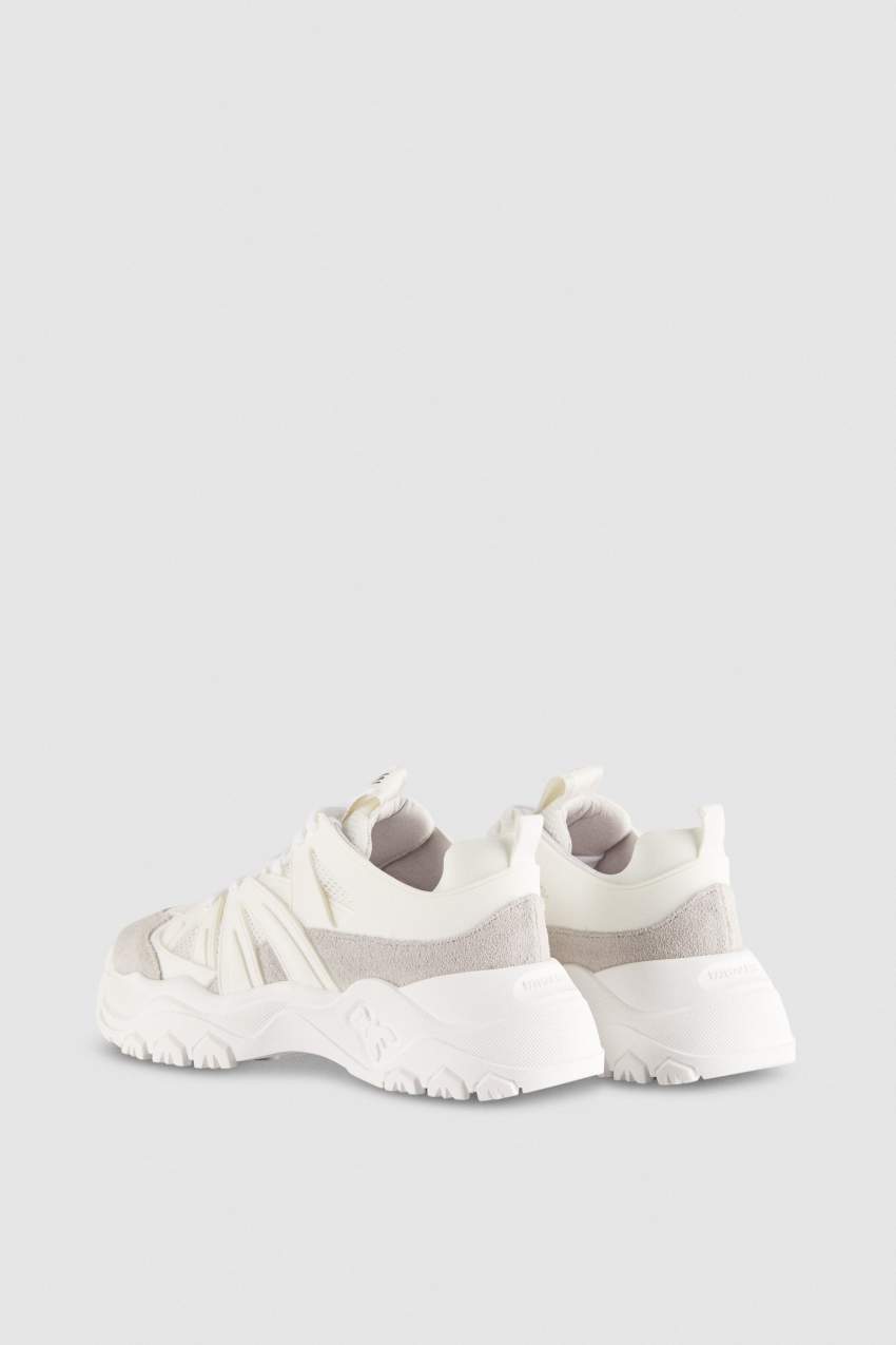 White Patrizia Pepe Leather Running Sneakers | DYR042189