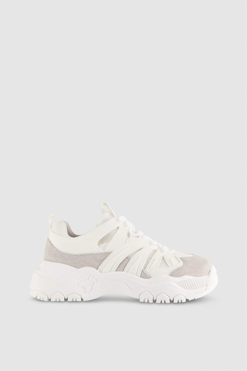 White Patrizia Pepe Leather Running Sneakers | DYR042189