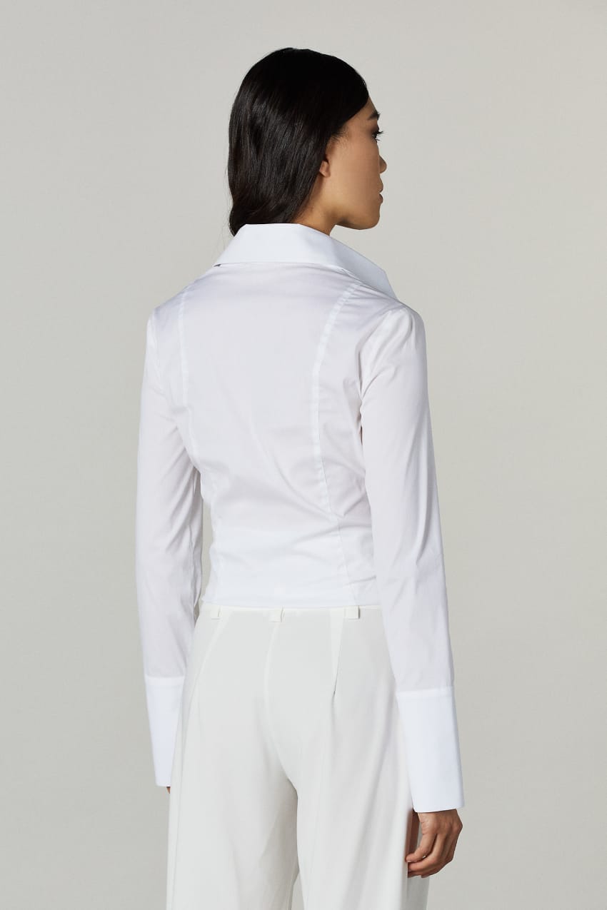 White Patrizia Pepe Long-sleeved Shirt | XJY179430