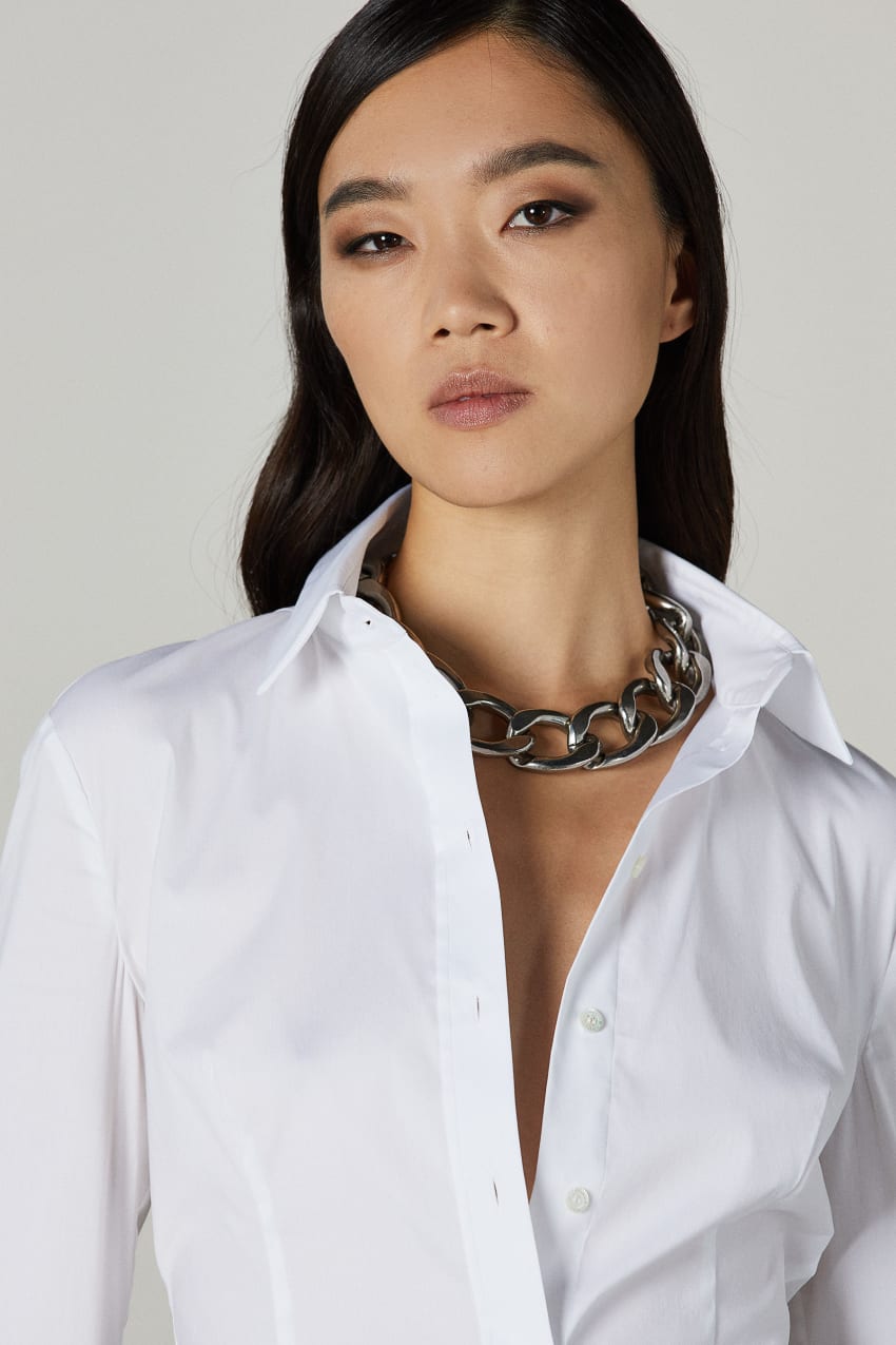 White Patrizia Pepe Long-sleeved Shirt | XJY179430