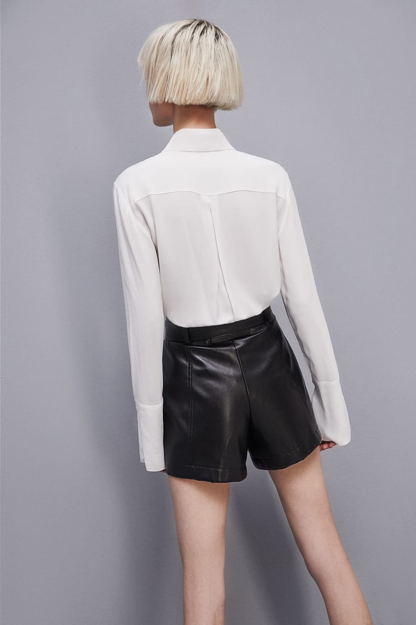 White Patrizia Pepe Shirt With High Cuffs | KIS074129