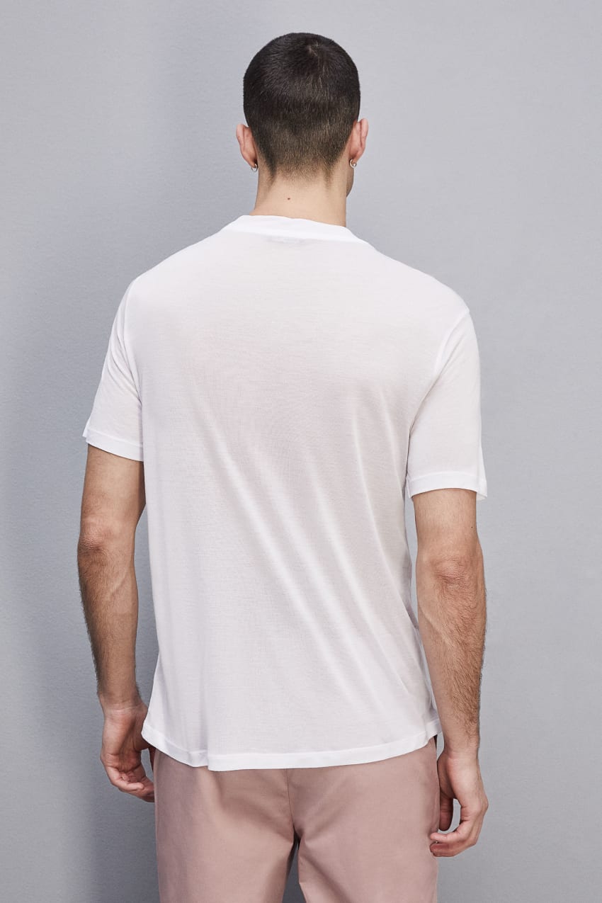 White Patrizia Pepe Short Sleeve Jersey T-shirt | DQK528190