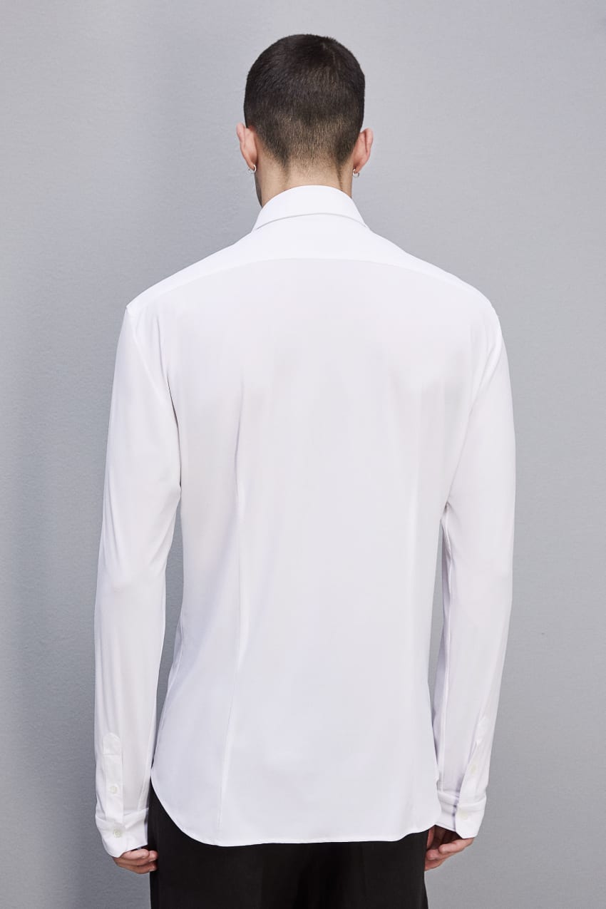 White Patrizia Pepe Slim Fit Jersey Shirt | USN854362