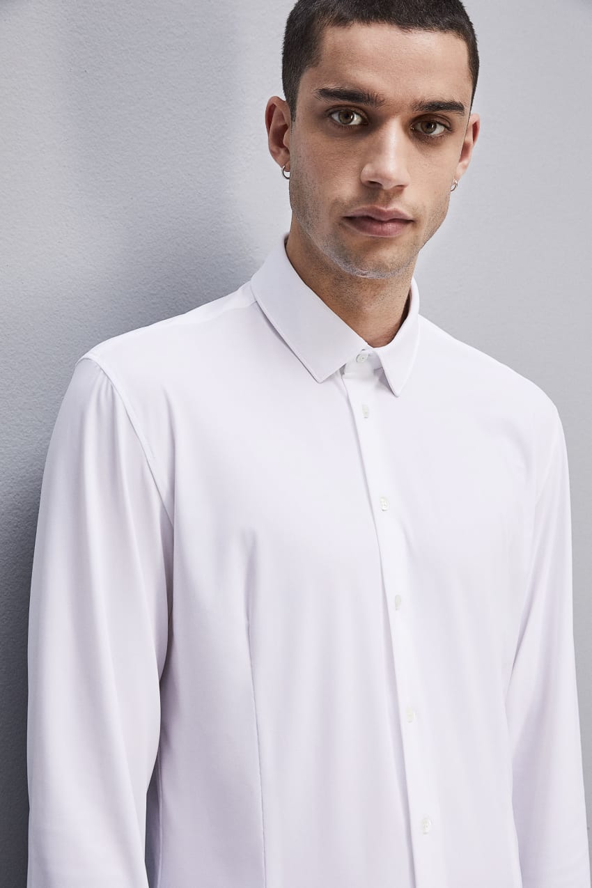 White Patrizia Pepe Slim Fit Jersey Shirt | USN854362