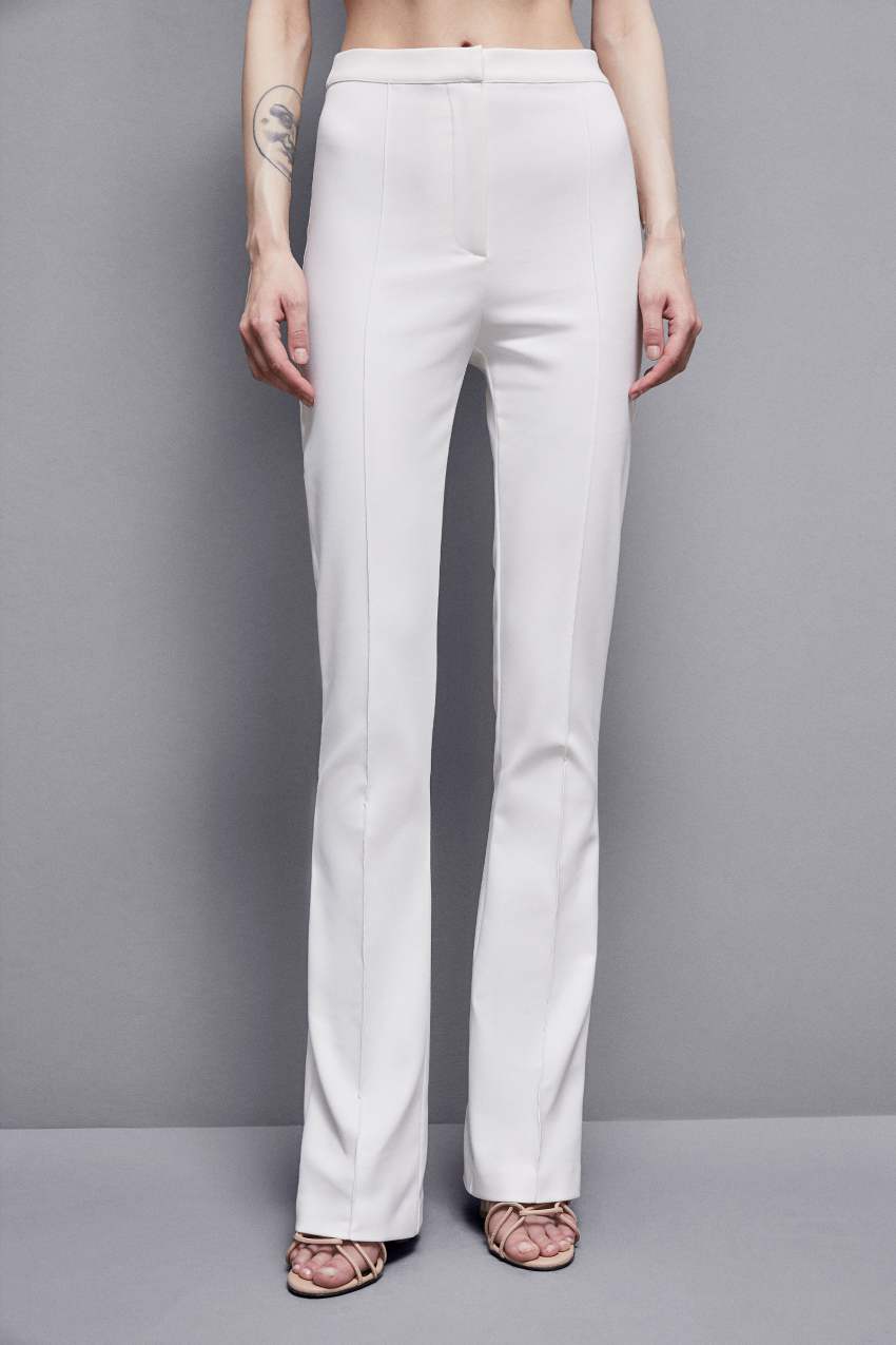 White Patrizia Pepe Slim Flare Pants | LQN802437