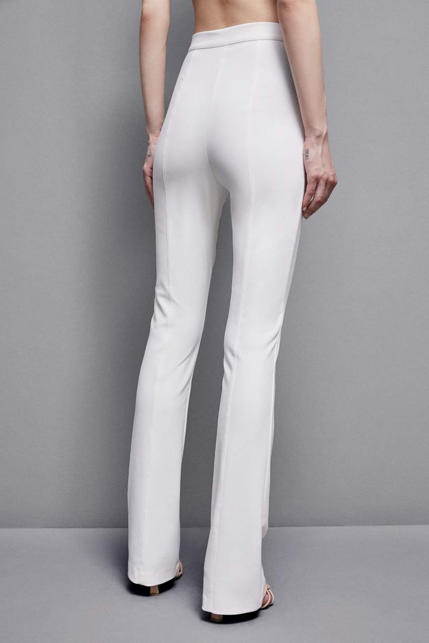 White Patrizia Pepe Slim Flare Pants | LQN802437