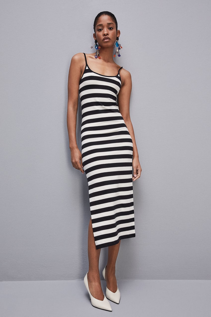 White Patrizia Pepe Slim Jersey Dress With Cotton Straps | HXM864251