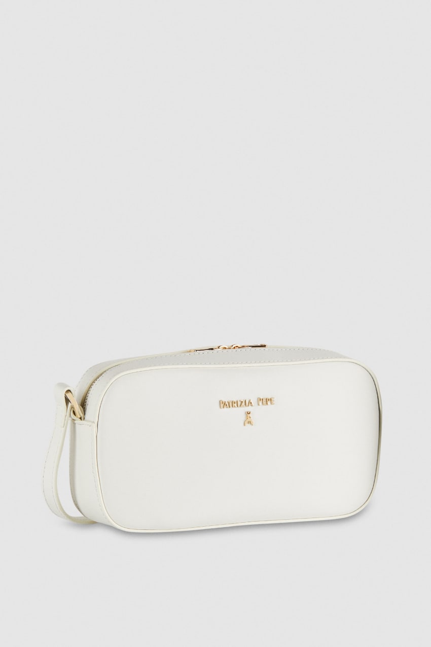 White Patrizia Pepe Small Graphic Case Shoulder Bag | IOV123956