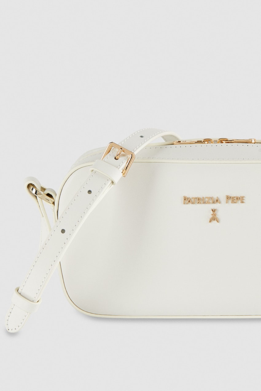 White Patrizia Pepe Small Graphic Case Shoulder Bag | IOV123956