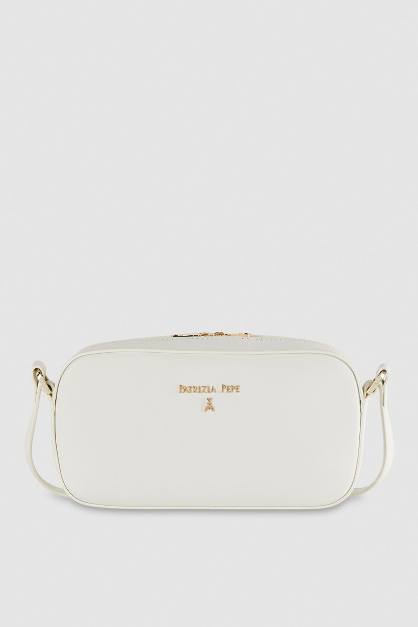 White Patrizia Pepe Small Graphic Case Shoulder Bag | IOV123956