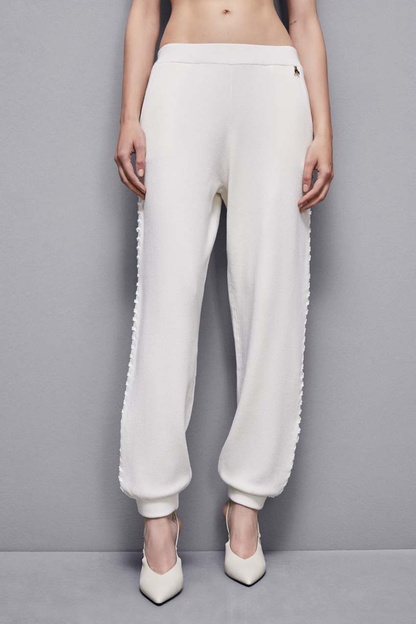 White Patrizia Pepe Soft Viscose Joggers | TON428971