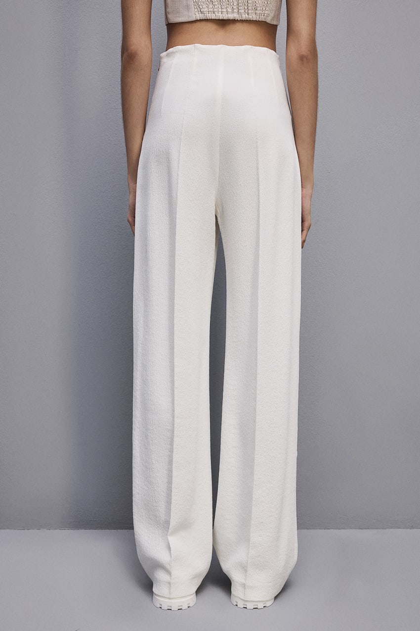 White Patrizia Pepe Viscose Palazzo Pants | LQS785320