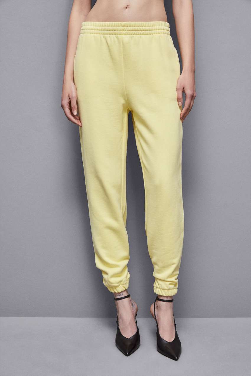 Yellow Patrizia Pepe Cotton Fleece Jogger Pants | QRN845692