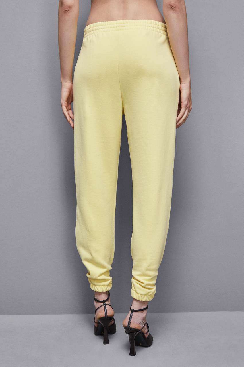 Yellow Patrizia Pepe Cotton Fleece Jogger Pants | QRN845692