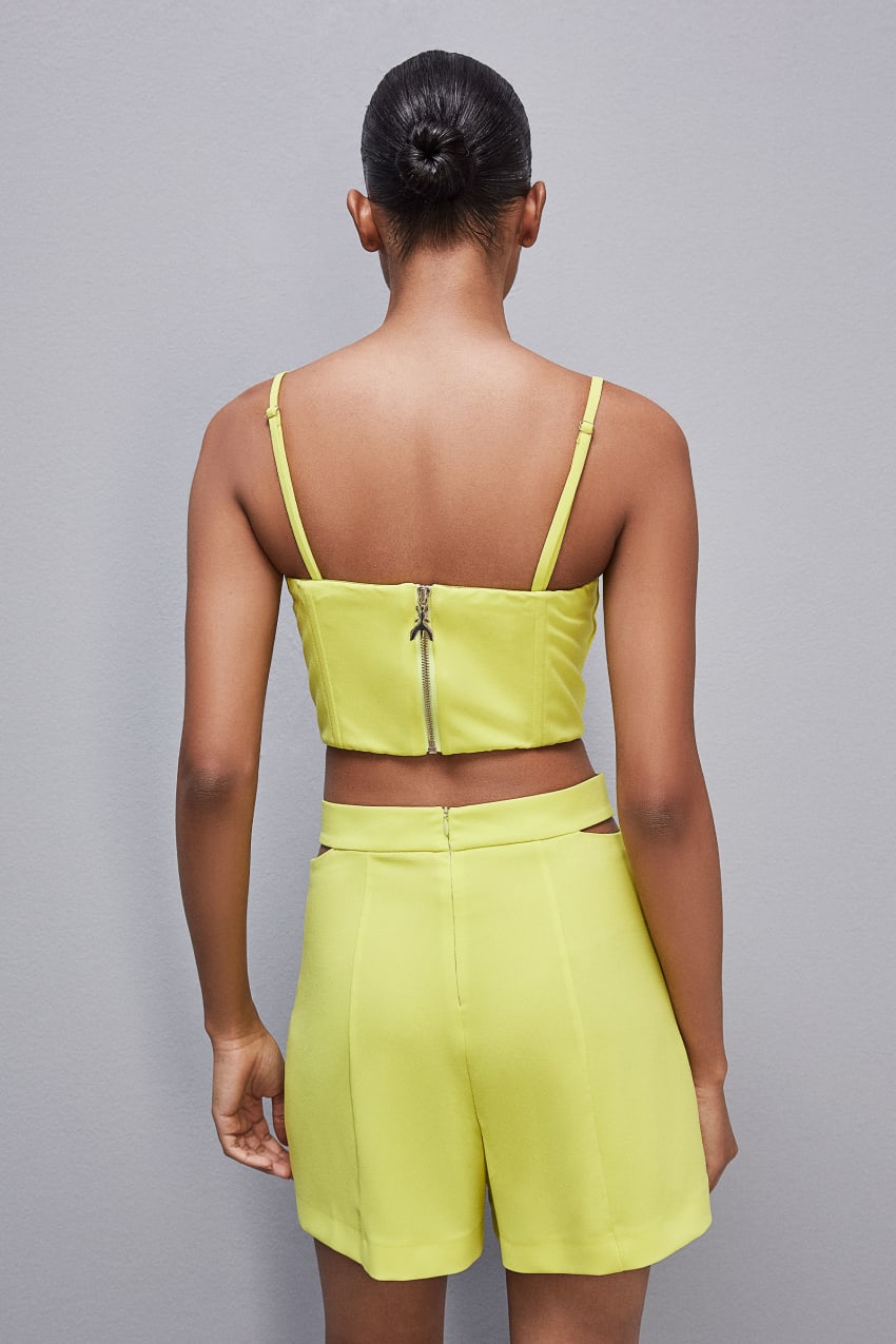 Yellow Patrizia Pepe Cut-out Bustier Top In Sablé Crepe Fabric | YJD962548