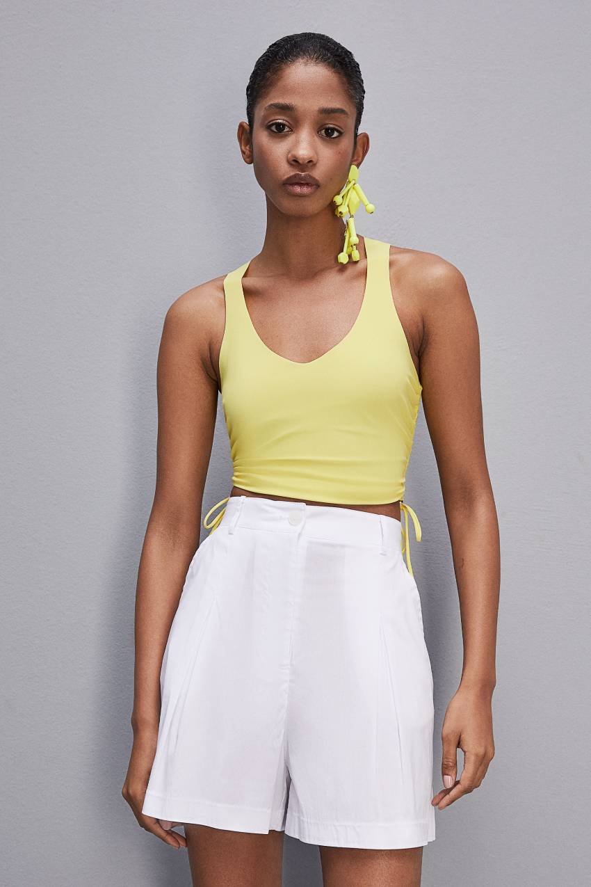 Yellow Patrizia Pepe Essential Stretch Jersey Sleeveless Top | LTQ715409