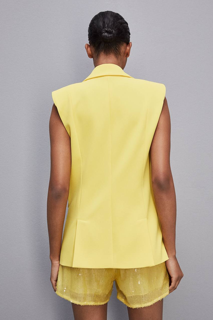 Yellow Patrizia Pepe Fluid Twill Sleeveless Vest | ASP973605