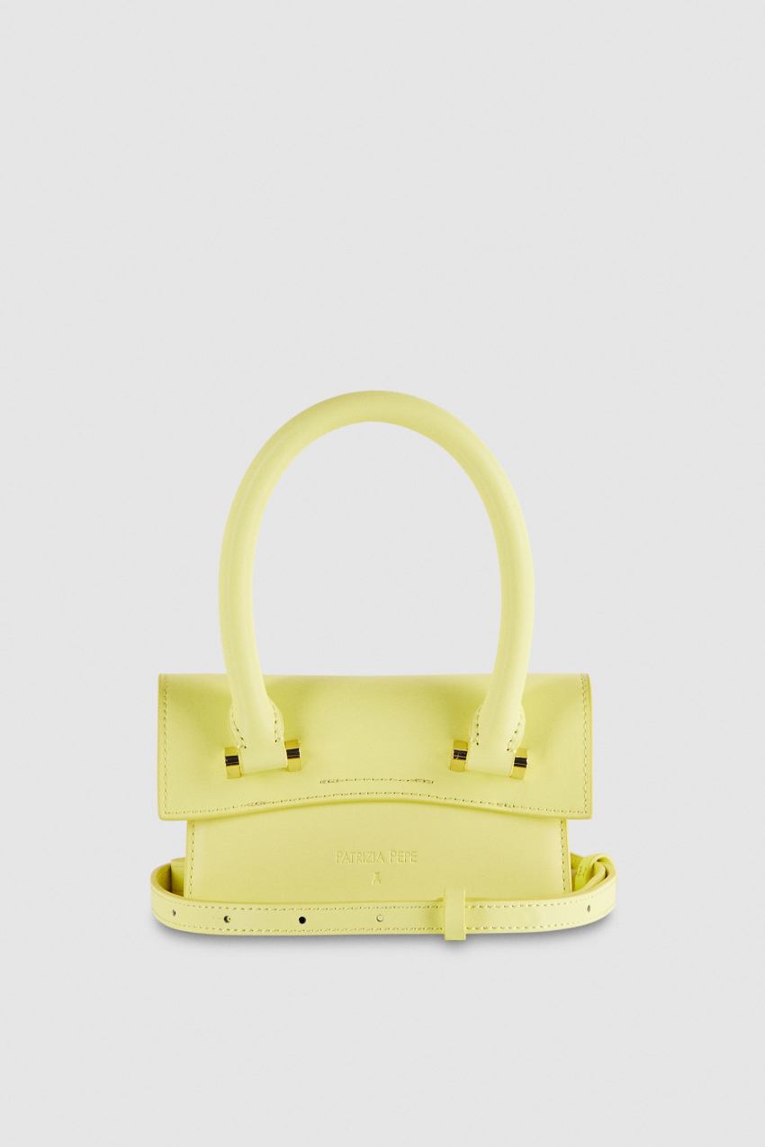 Yellow Patrizia Pepe Fly Bamby Leather Mini Shoulder Bag | GNI054816