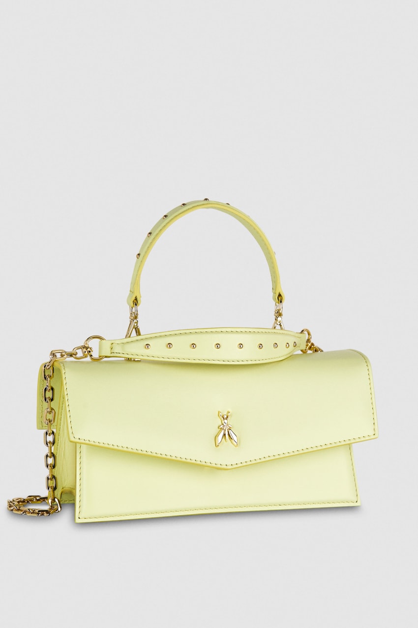 Yellow Patrizia Pepe Fly Bamby Leather Shoulder Bag | FIA091865