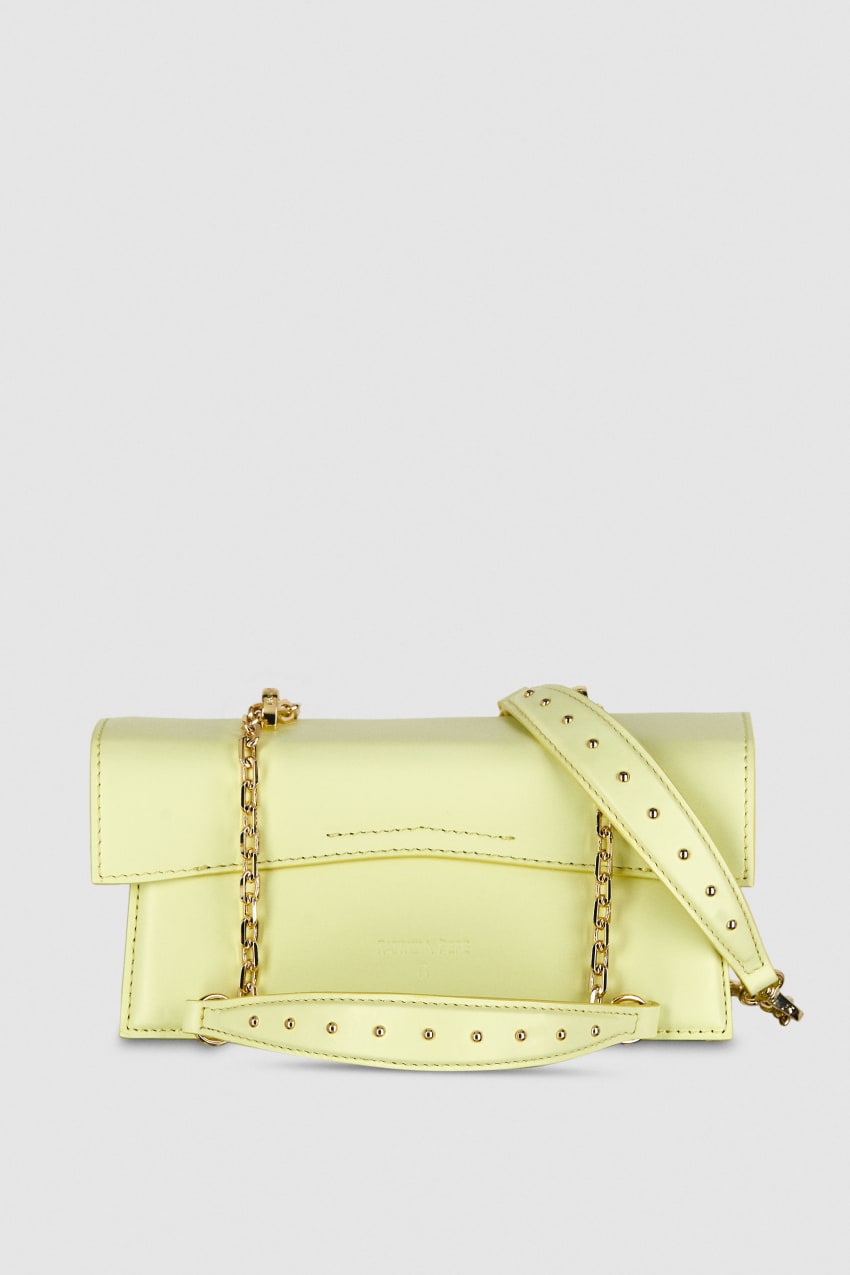 Yellow Patrizia Pepe Fly Bamby Leather Shoulder Bag | FIA091865