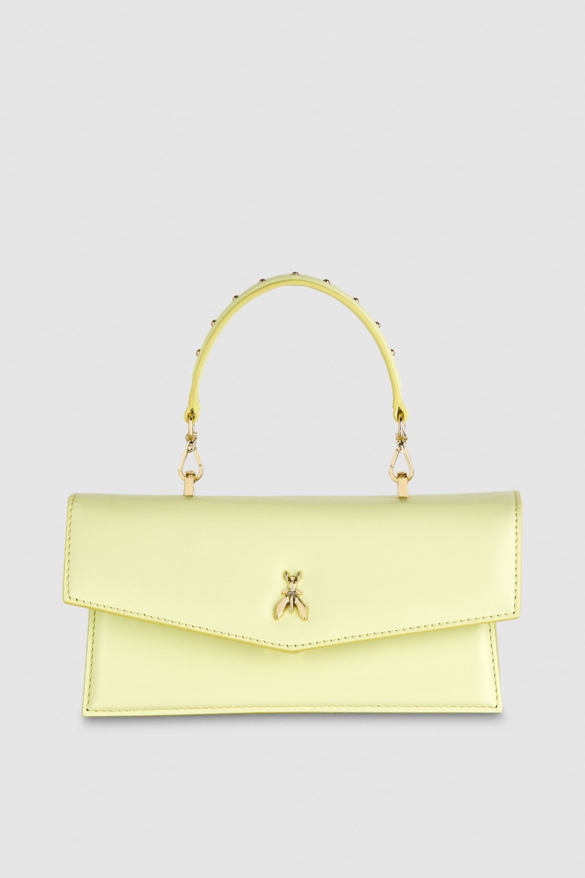 Yellow Patrizia Pepe Fly Bamby Leather Shoulder Bag | FIA091865