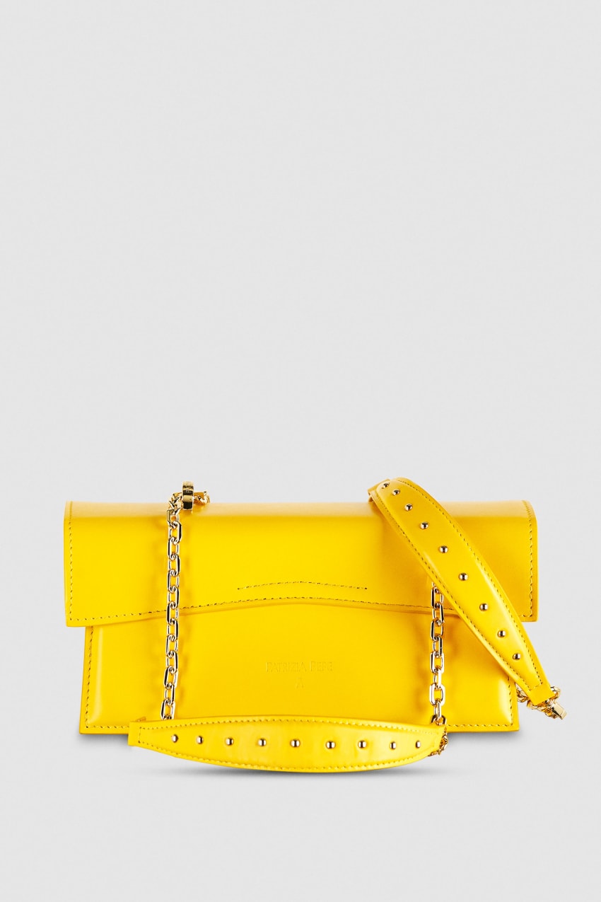 Yellow Patrizia Pepe Fly Bamby Leather Shoulder Bag | KIV435109